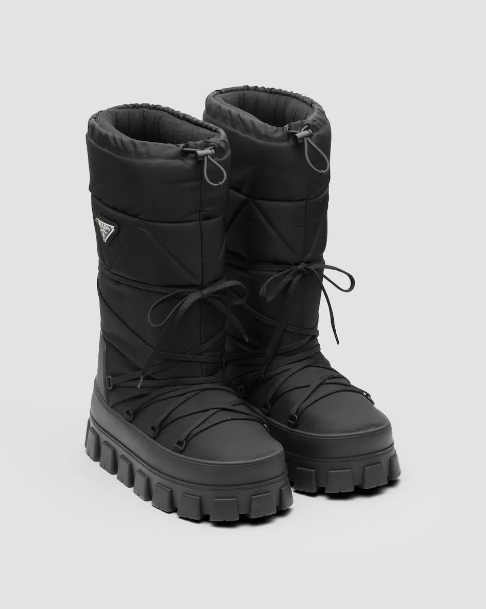 Fashion Prada Après-ski-stiefel Aus Gabardine-re-nylon Schwarz