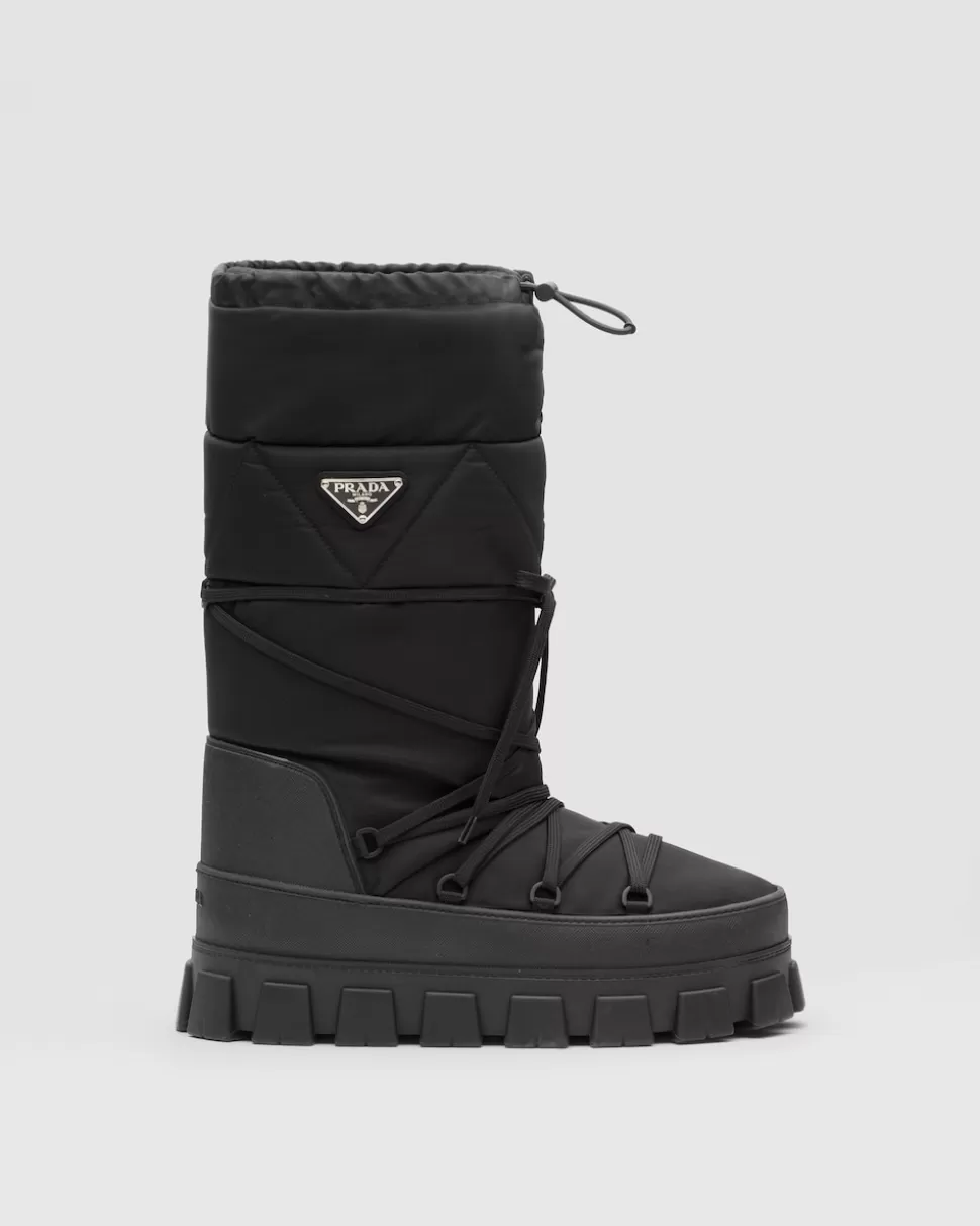 Fashion Prada Après-ski-stiefel Aus Gabardine-re-nylon Schwarz