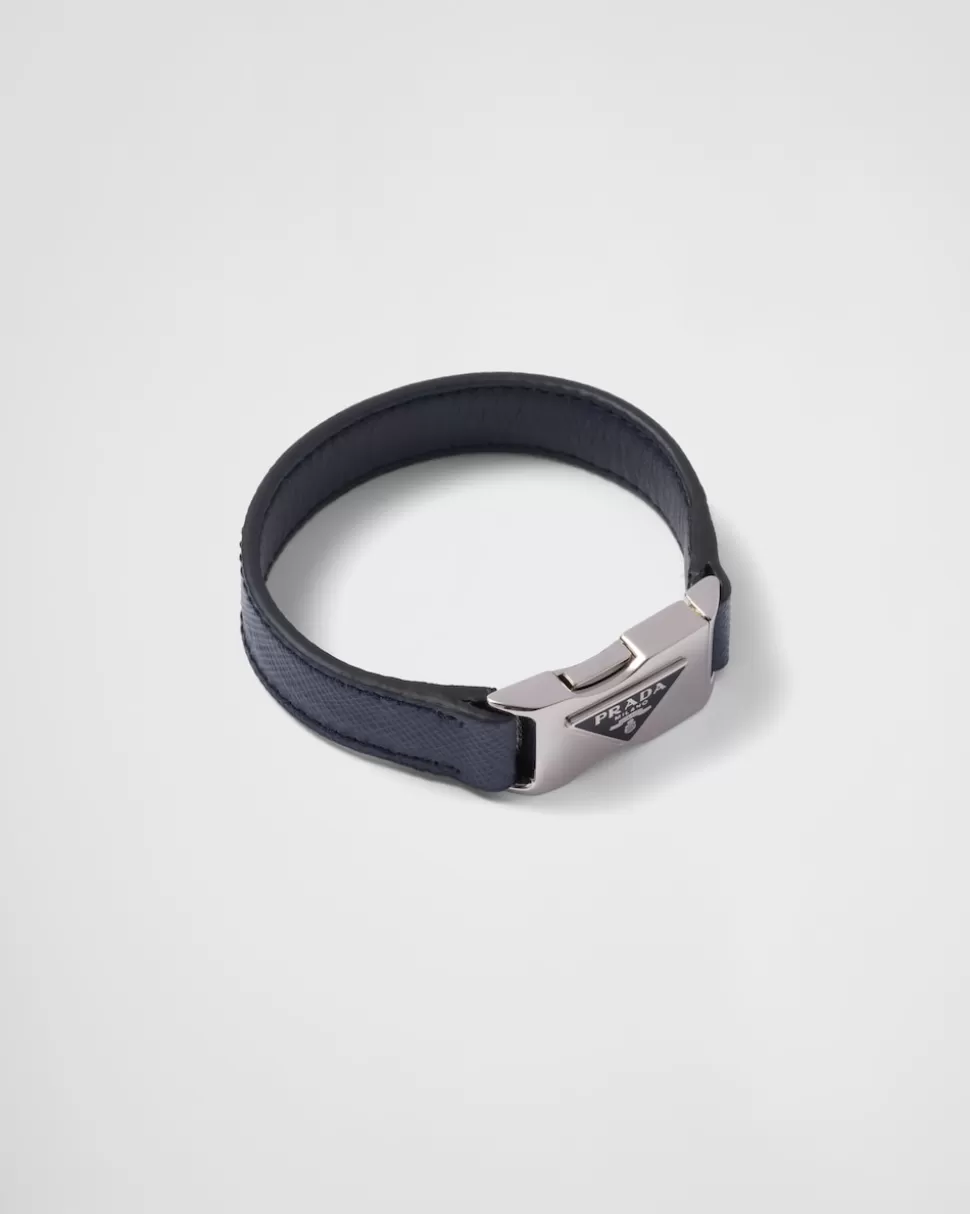 Outlet Prada Armband Aus Saffiano Schwarz