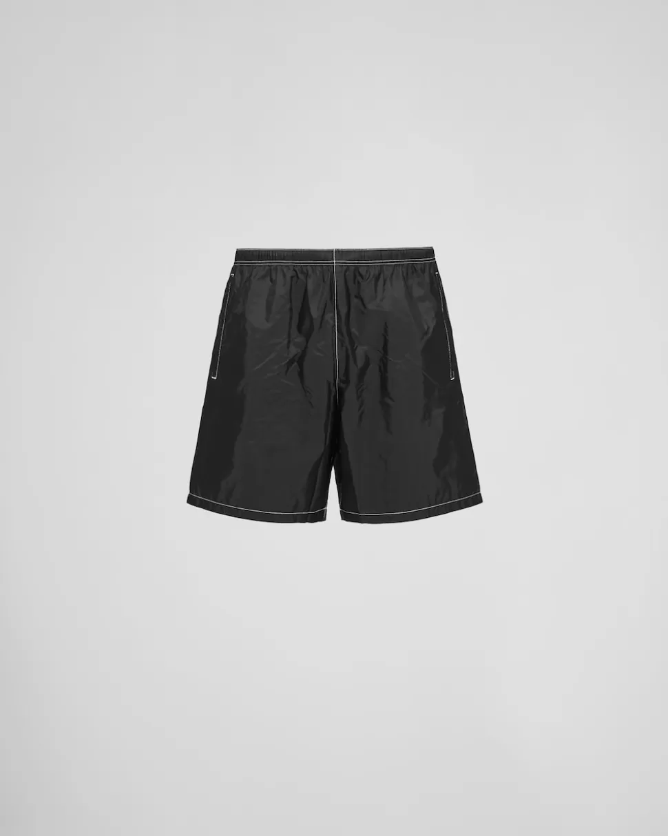 Fashion Prada Badehose Aus Re-nylon Schwarz