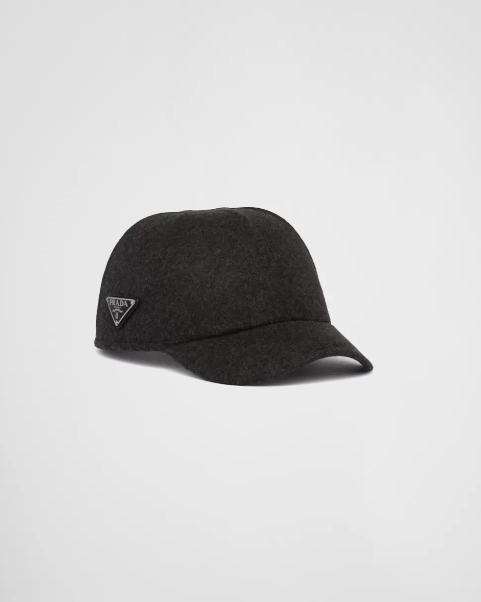 Best Prada Baseballkappe Aus Filz Schwarz