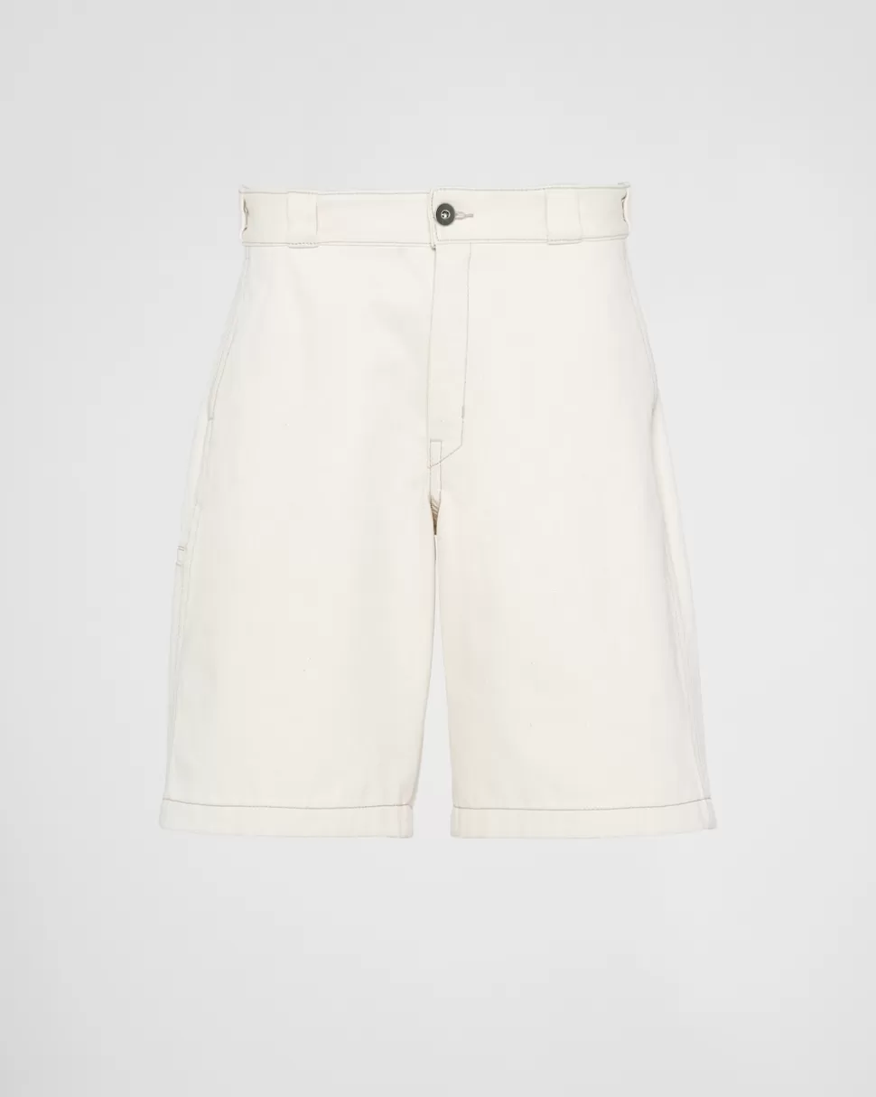 Best Sale Prada Bermudas Aus Bull Denim Beige