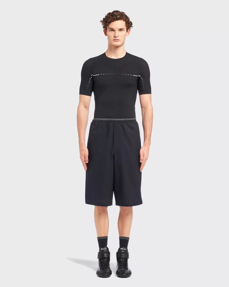 Best Prada Bermudas Aus Leichtem Stretch-funktionsgewebe Schwarz