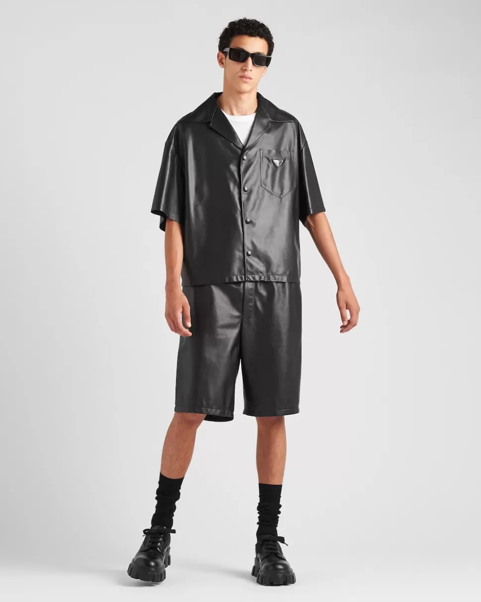 Best Prada Bermudas Aus Nappa-leder Schwarz