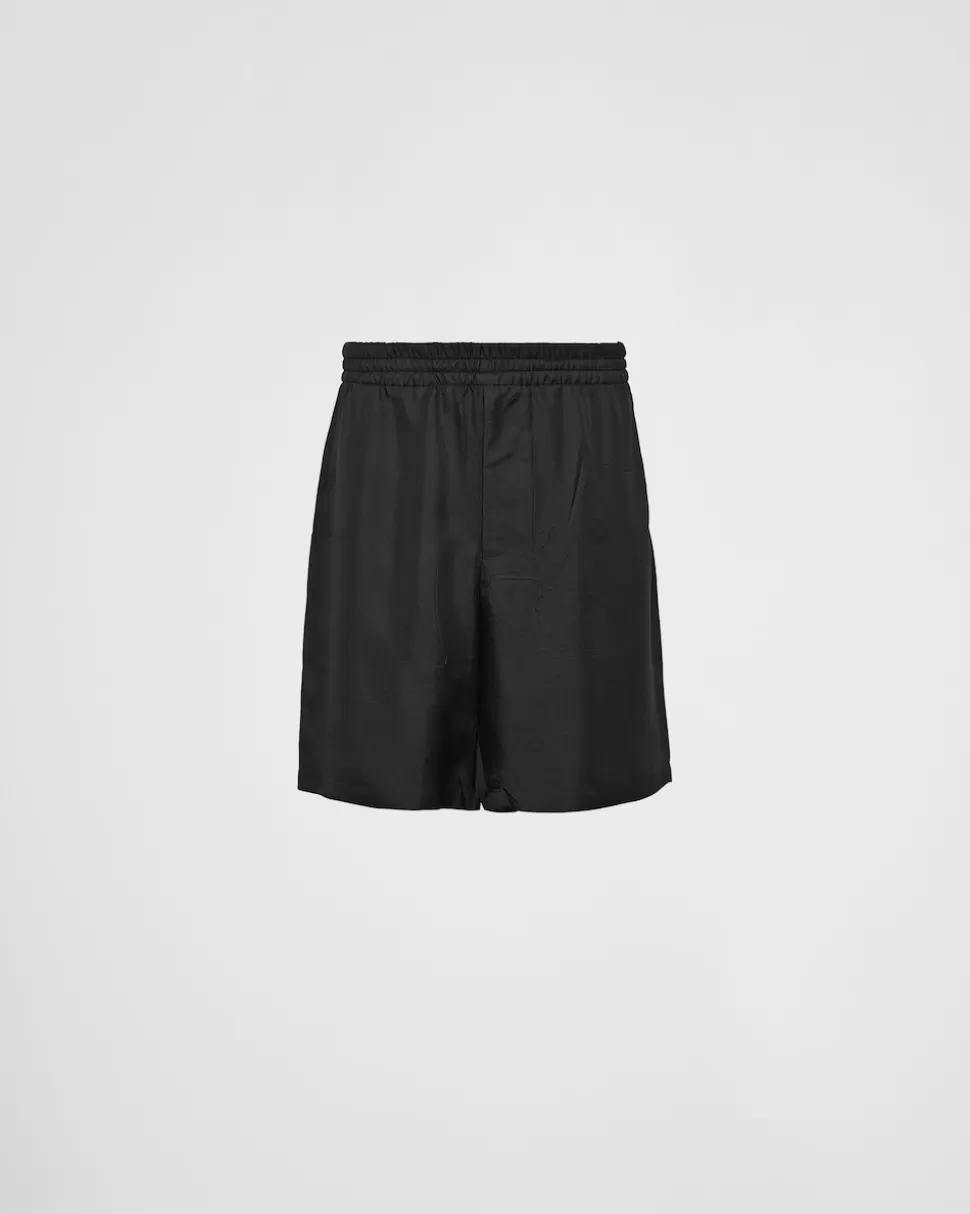 Best Prada Bermudas Aus Seide Schwarz