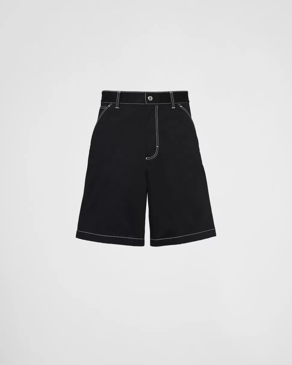 Best Prada Bermudas Aus Stretch-baumwolle Schwarz