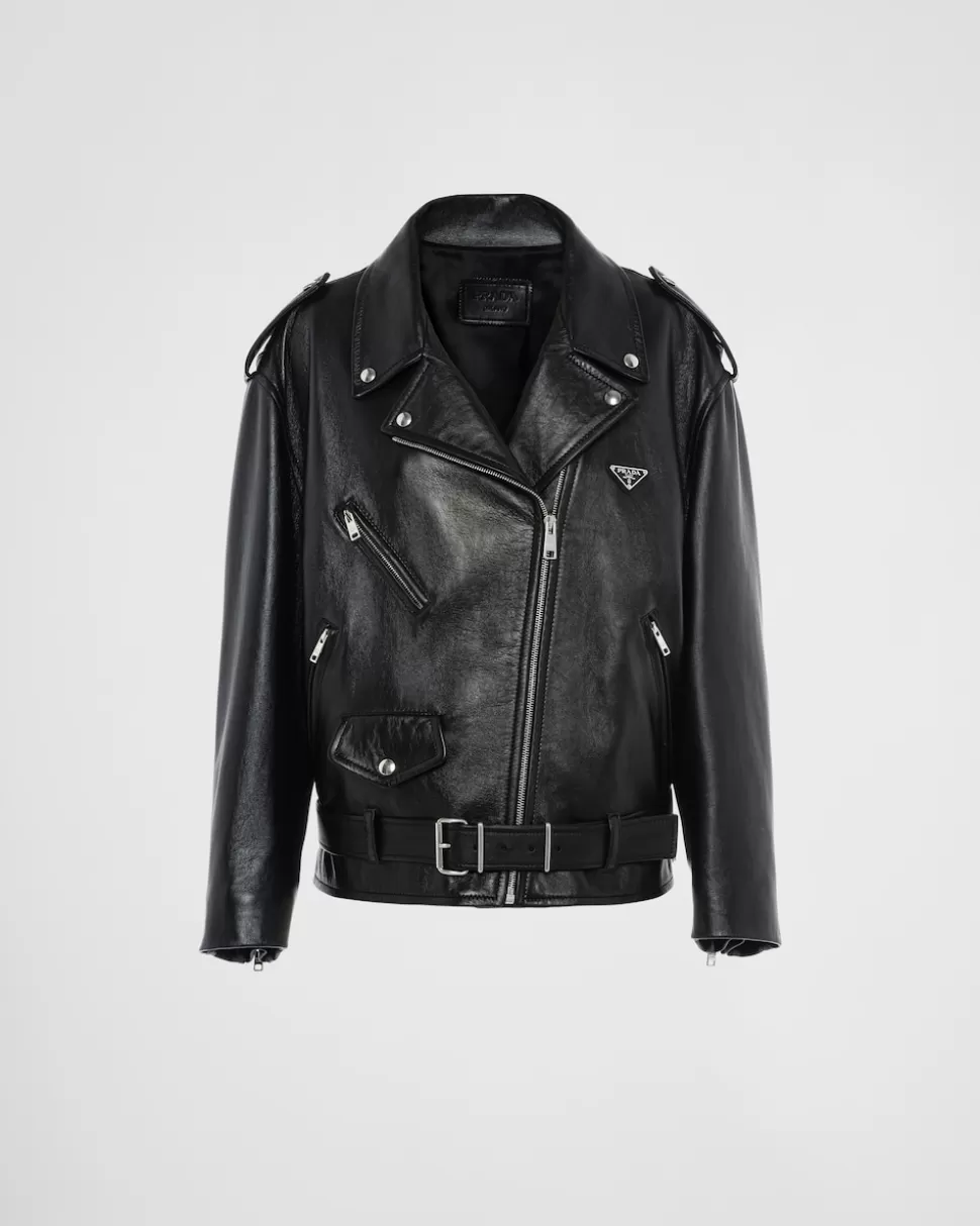 Cheap Prada Bikerjacke Aus Nappa-leder Schwarz