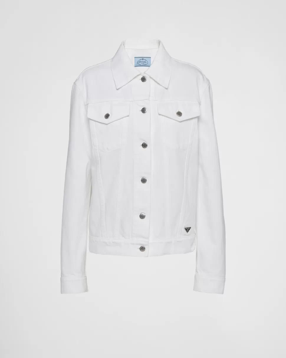 Hot Prada Blousonjacke Aus Bull Denim Weiss