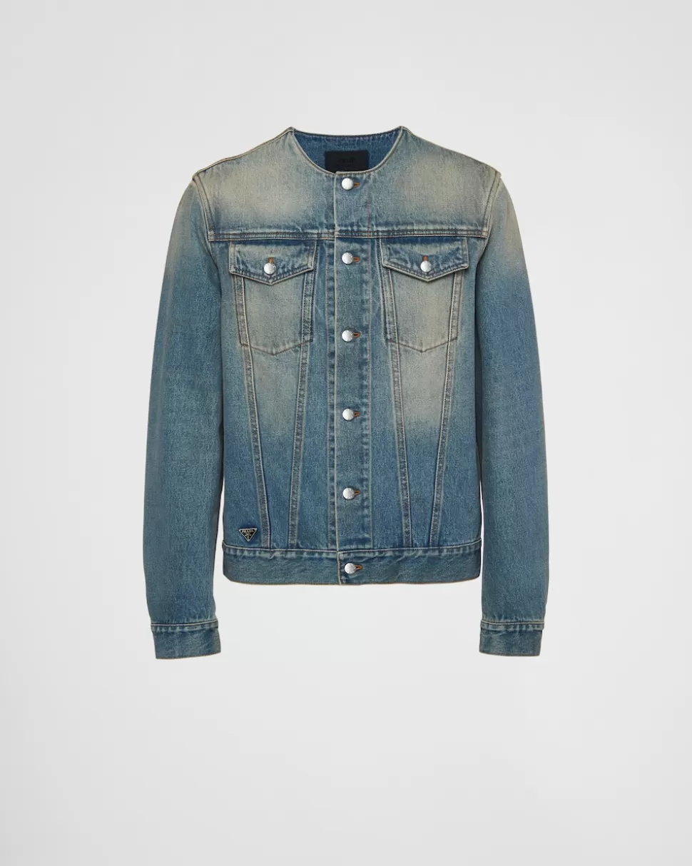 Hot Prada Blousonjacke Aus Denim Hellblau