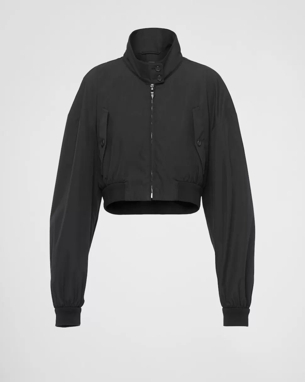 Cheap Prada Blousonjacke Aus Panama-baumwolle Schwarz