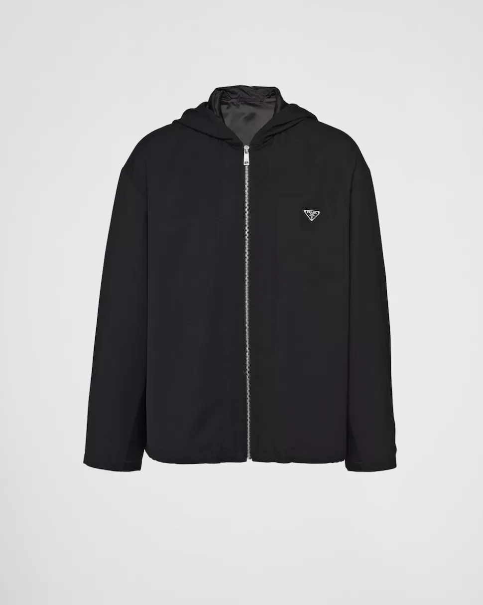 Best Prada Blousonjacke Aus Wolle Mit Kapuze Schwarz