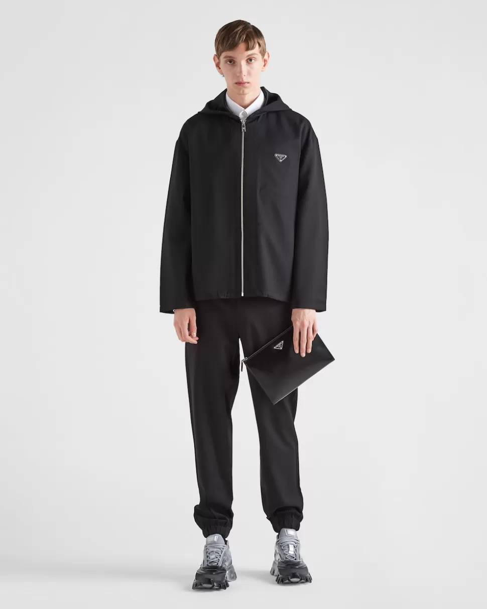 Best Prada Blousonjacke Aus Wolle Mit Kapuze Schwarz