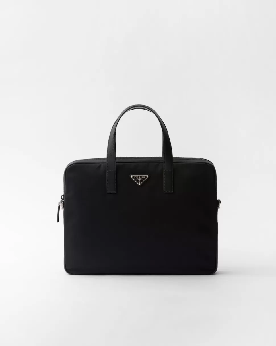 Clearance Prada Brieftasche Aus Re-nylon Und Saffiano-leder Schwarz