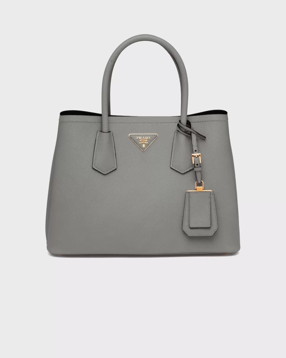 Discount Prada Doppeltasche Schiefer/Schwarz