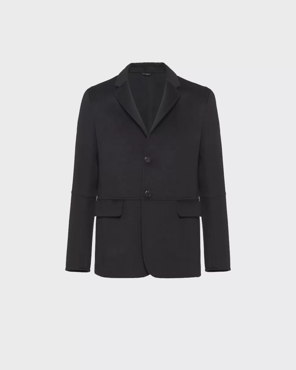 Best Prada Doppelte Kaschgora-jacke Schwarz