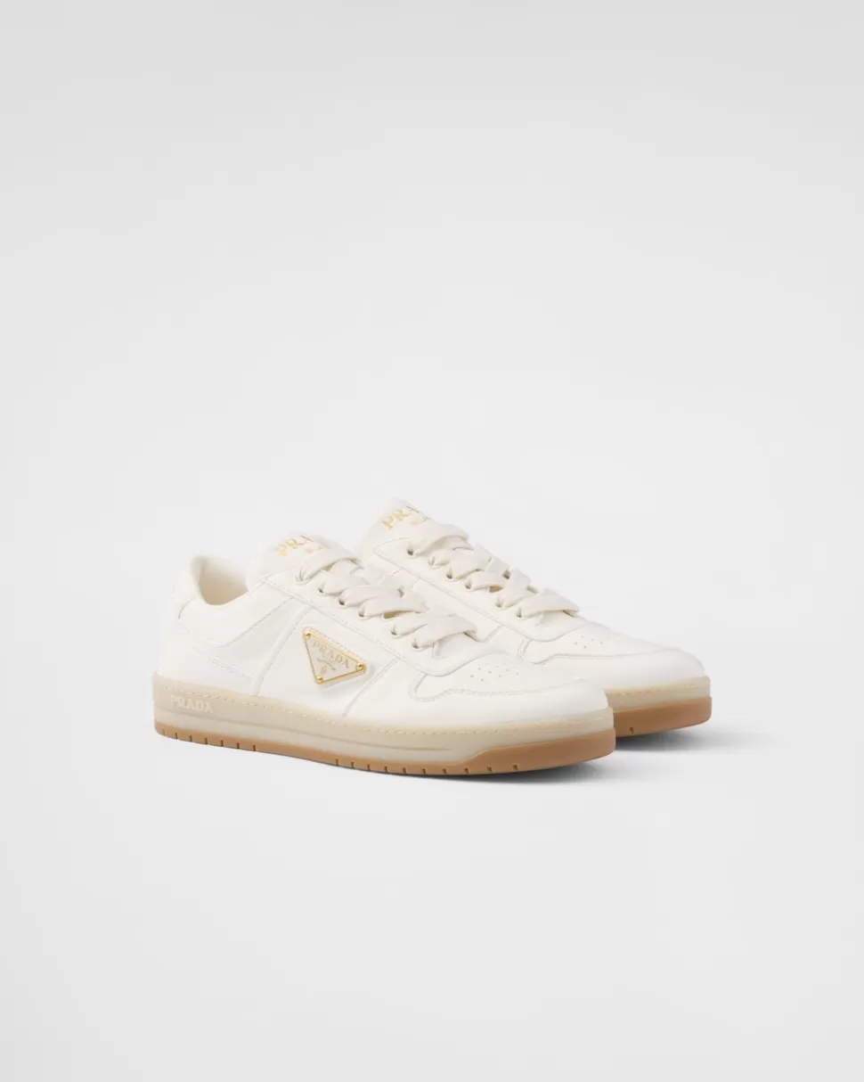 Cheap Prada Downtown Sneaker Aus Nappa-leder Elfenbein