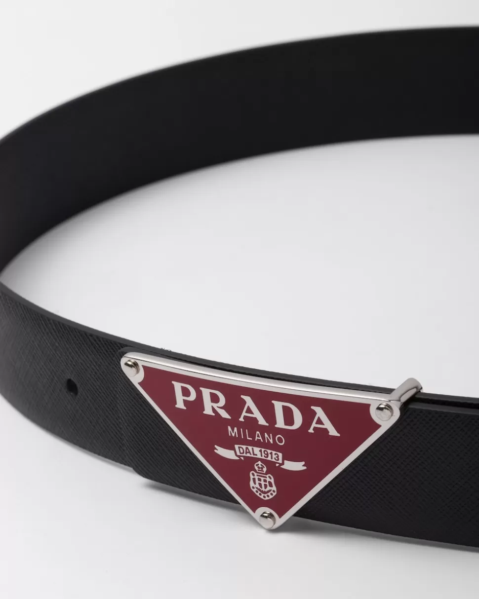 Best Sale Prada Emaillierte Gürtelschließe Aus Metall Weiss