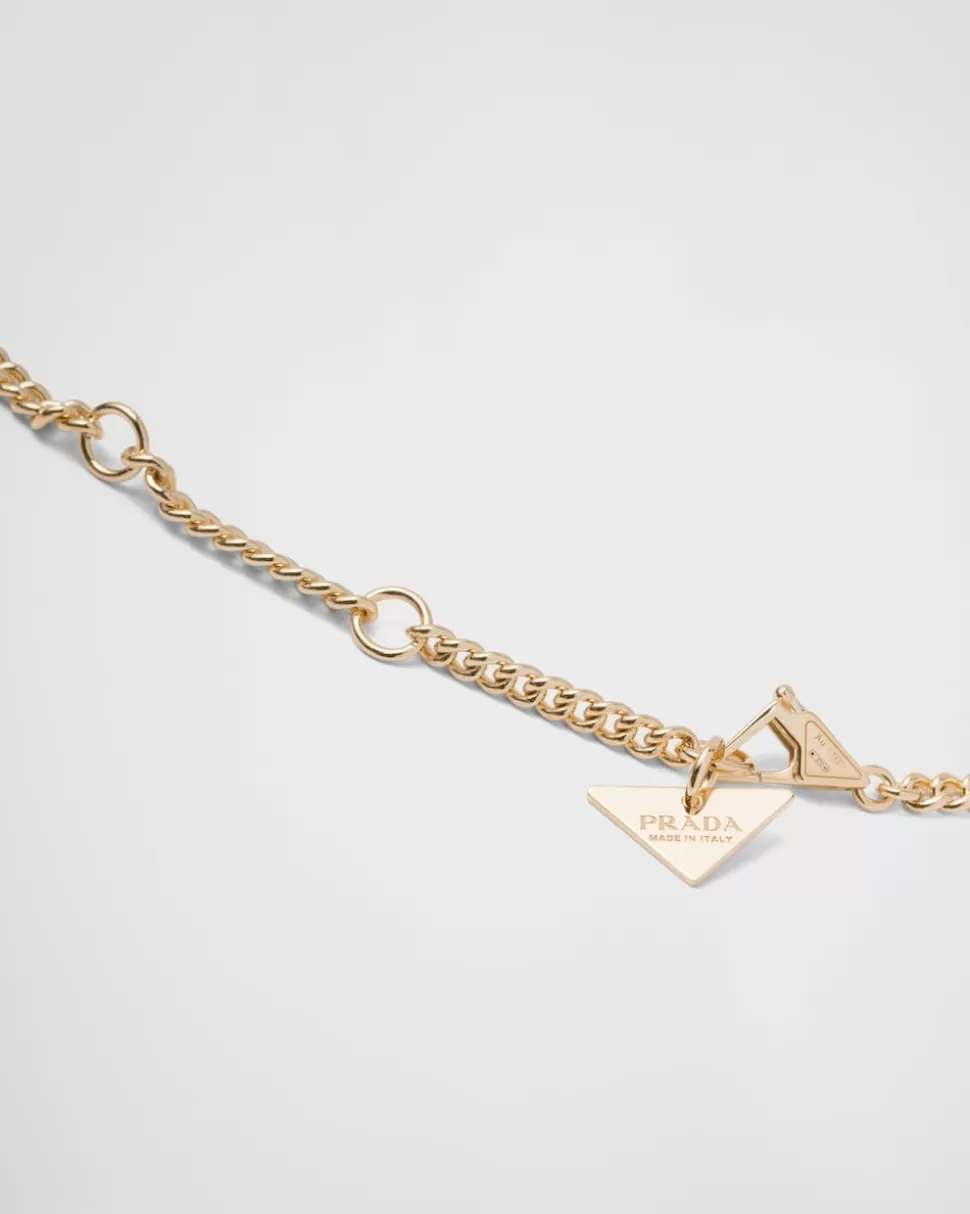 Outlet Prada Eternal Halskette Mit Anhänger Aus Gelb Gold