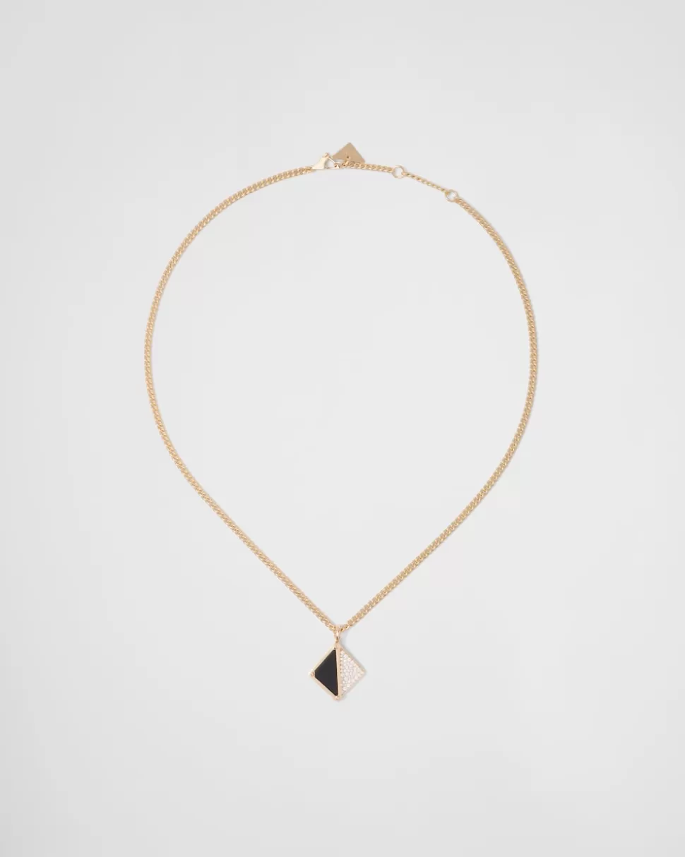 Hot Prada Eternal Gold Halskette Mit Anhänger Aus Gelbgold Mit Diamanten Und Onyx Gold/Zwiebel/Weiß