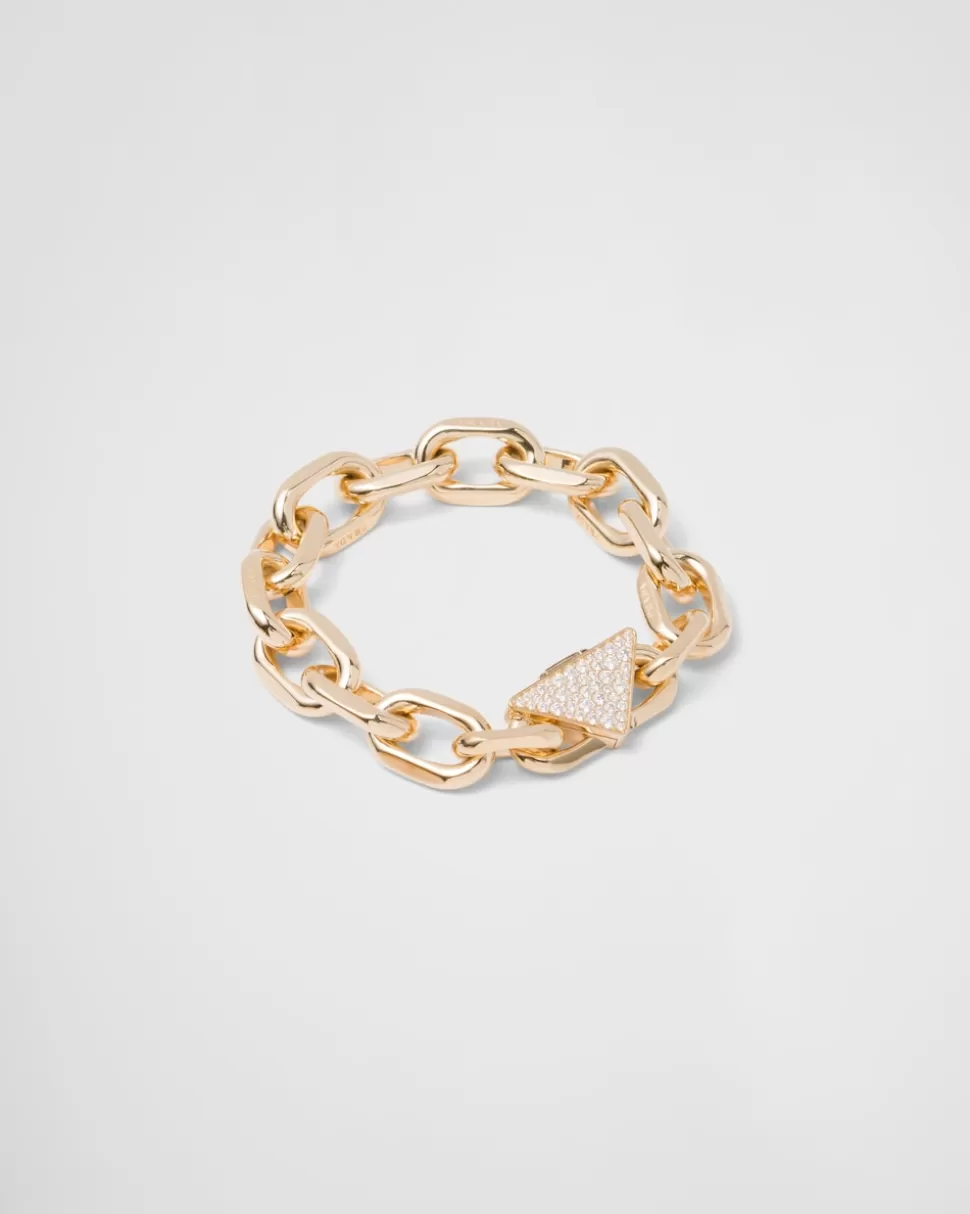 Sale Prada Eternal Gold Kettenarmband Aus Gelbgold Mit Diamanten Gold/Weiß