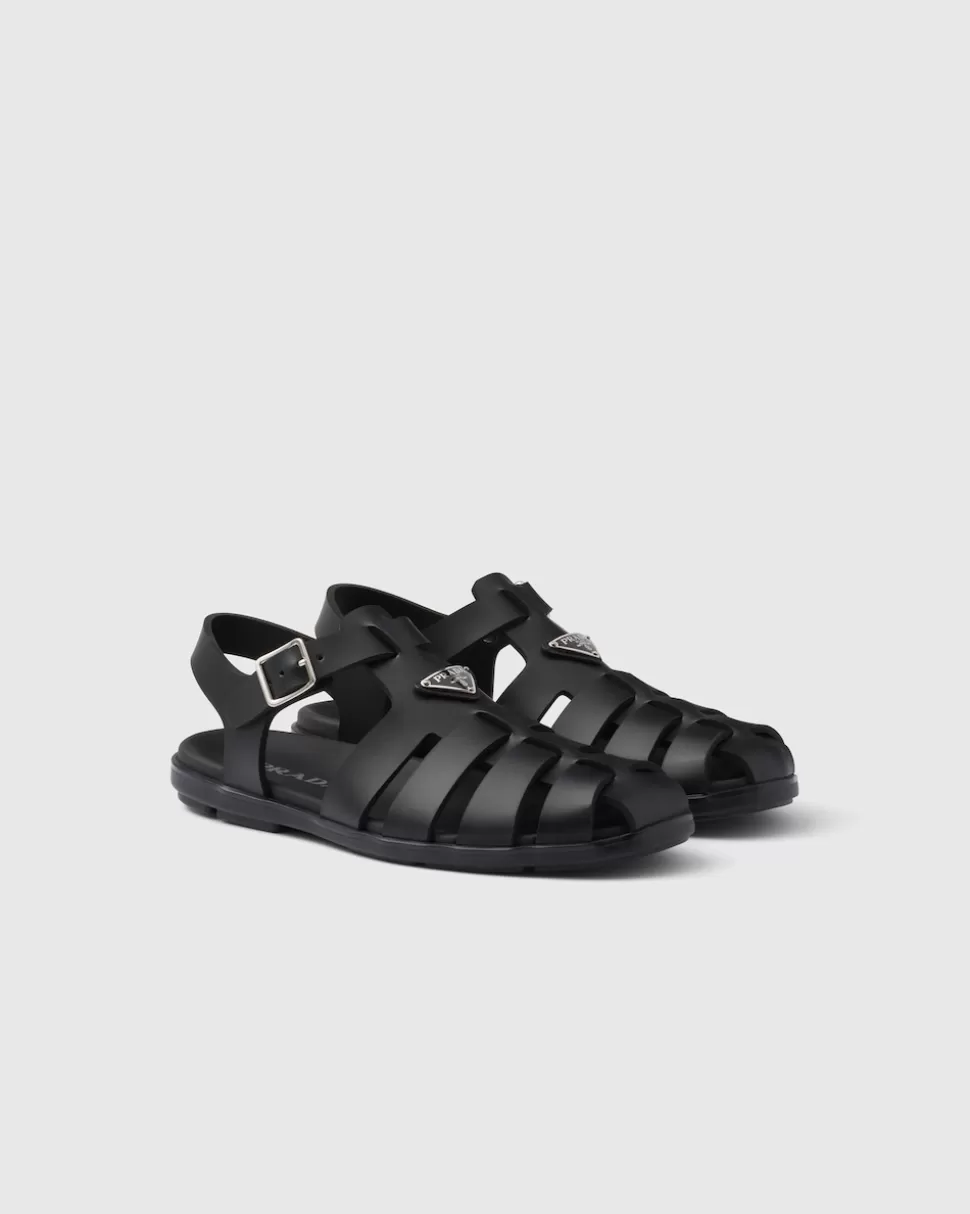 Best Prada Fischersandalen Aus Gummi Schwarz