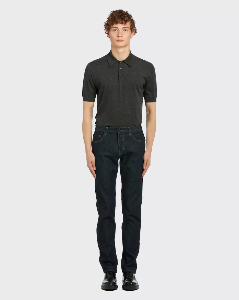 Discount Prada Five-pocket-hose Aus Denim Blau