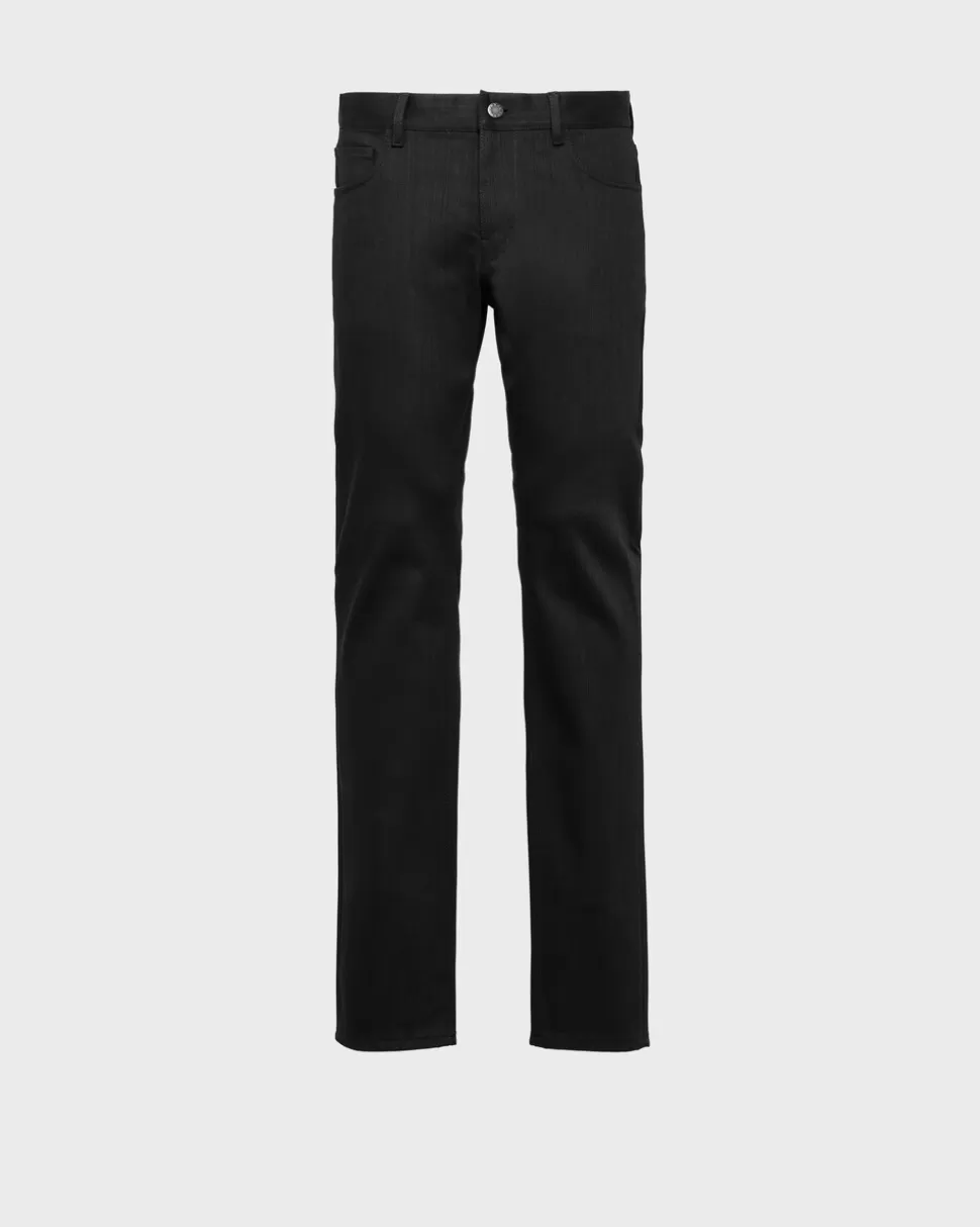 Discount Prada Five-pocket-hose Aus Stretch Denim Blau