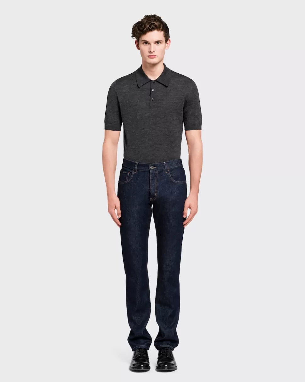 Best Prada Five-pocket-jeans Aus Comfort Denim Blau