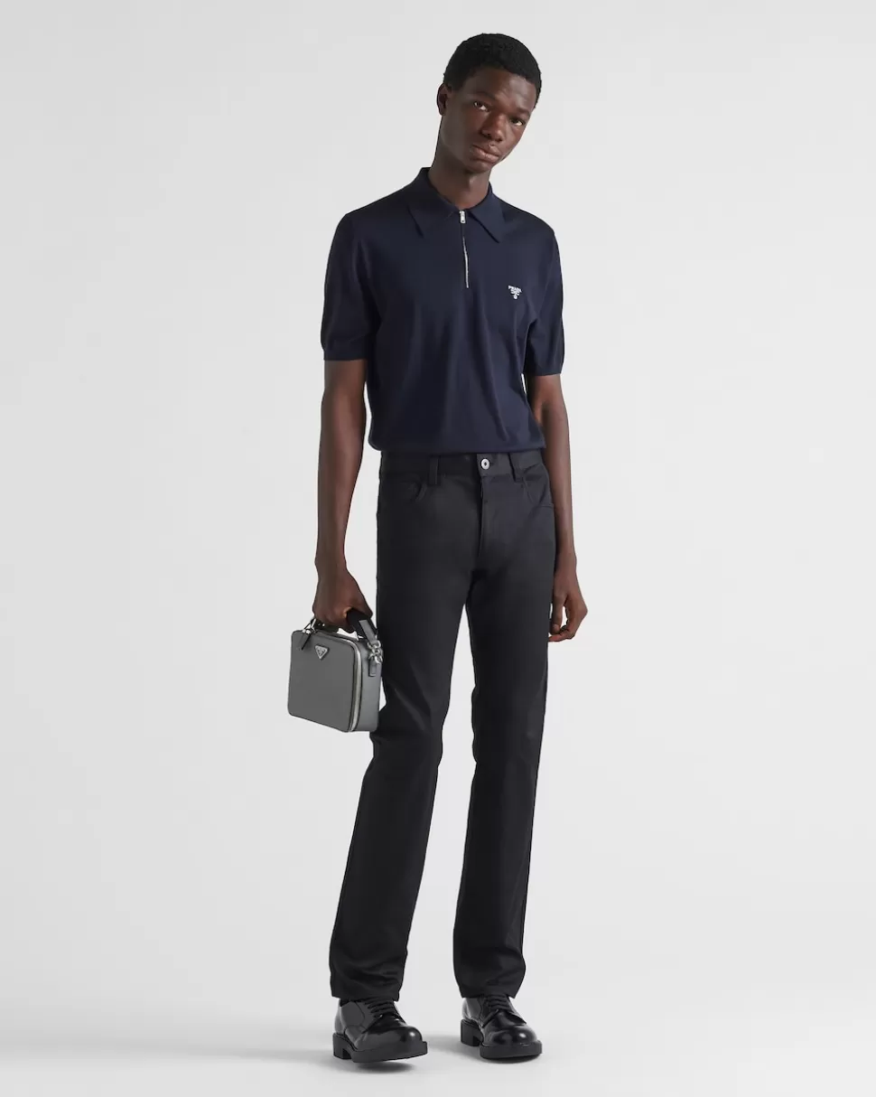 Flash Sale Prada Five-pocket-jens Aus Stretch-drill Marineblau