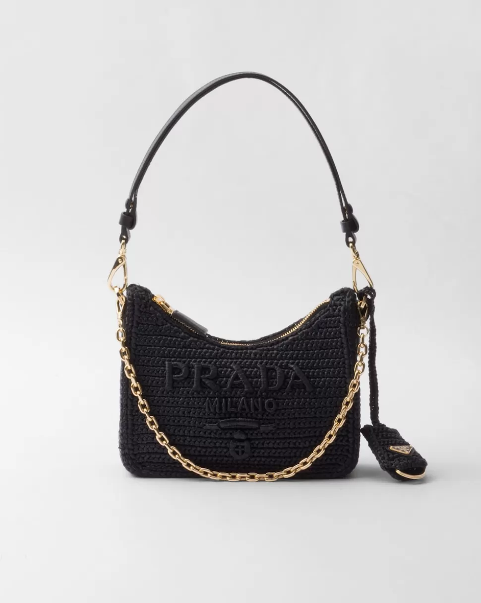 Discount Prada Gehäkelte Re-edition Mini Bag Schwarz