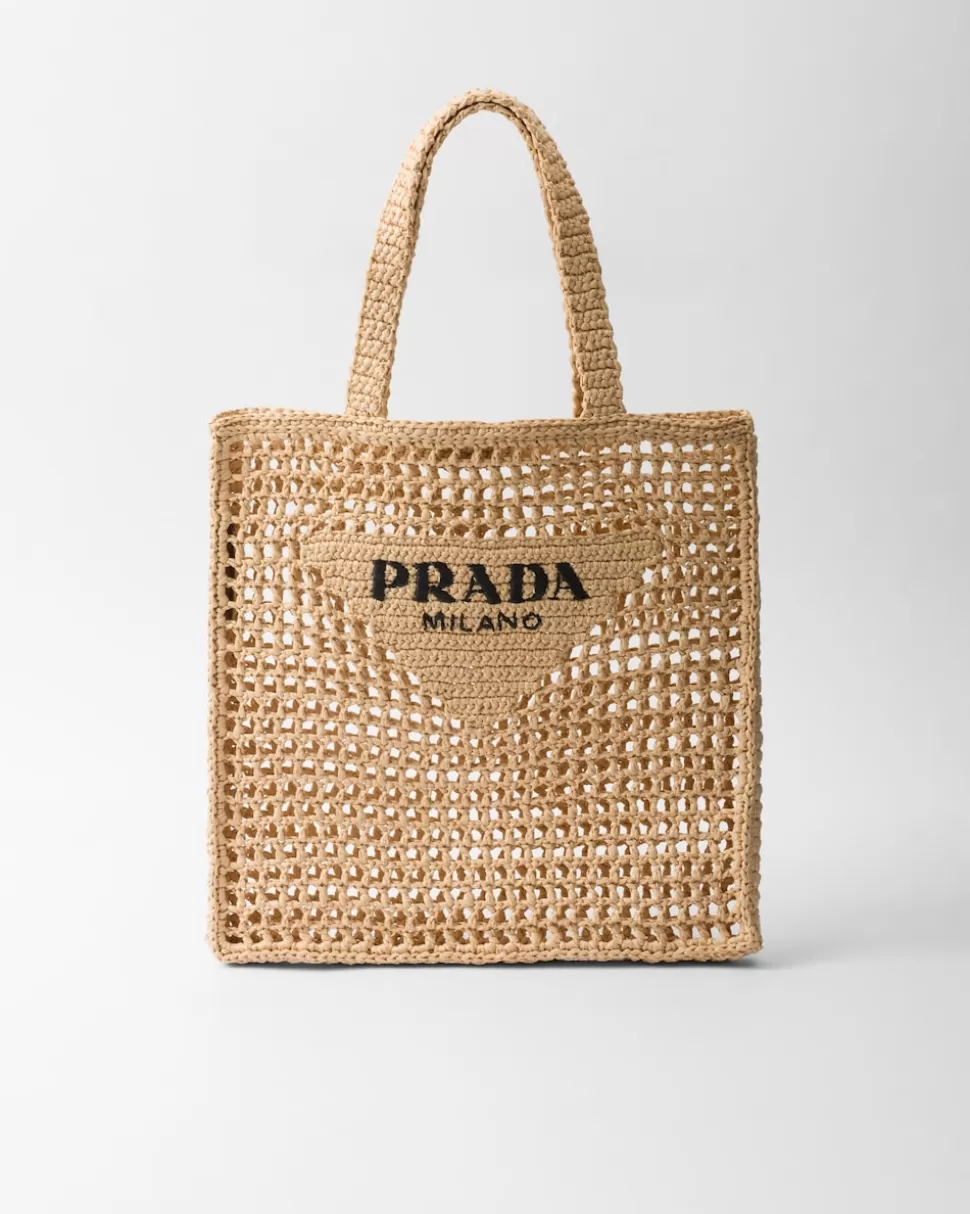 Discount Prada Gehäkelte Tote Bag Natur