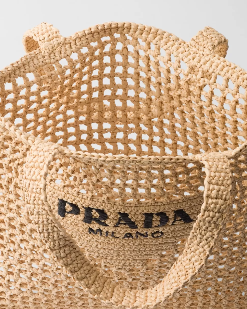 Discount Prada Gehäkelte Tote Bag Natur