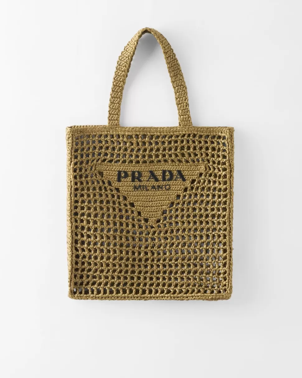 Fashion Prada Gehäkelte Tote Bag Natur