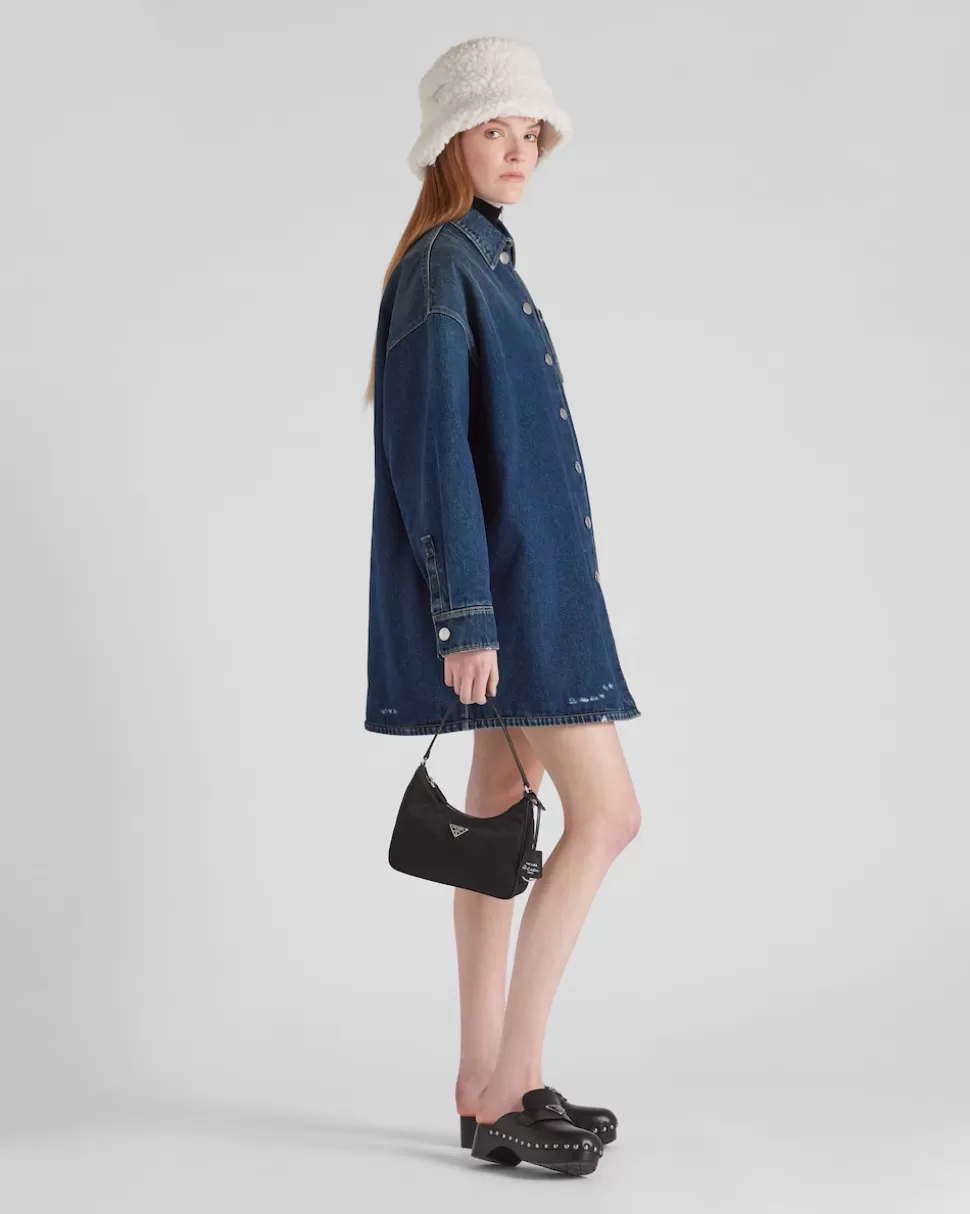 Best Prada Gepolstertes Oversize-hemd Aus Denim Blau