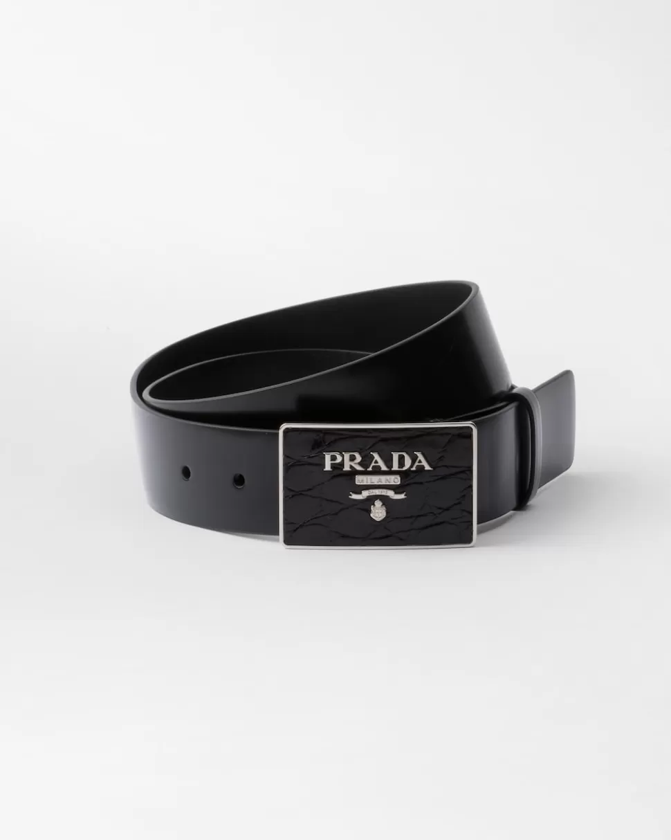 Hot Prada Gürtel Aus Saffiano-leder Schwarz