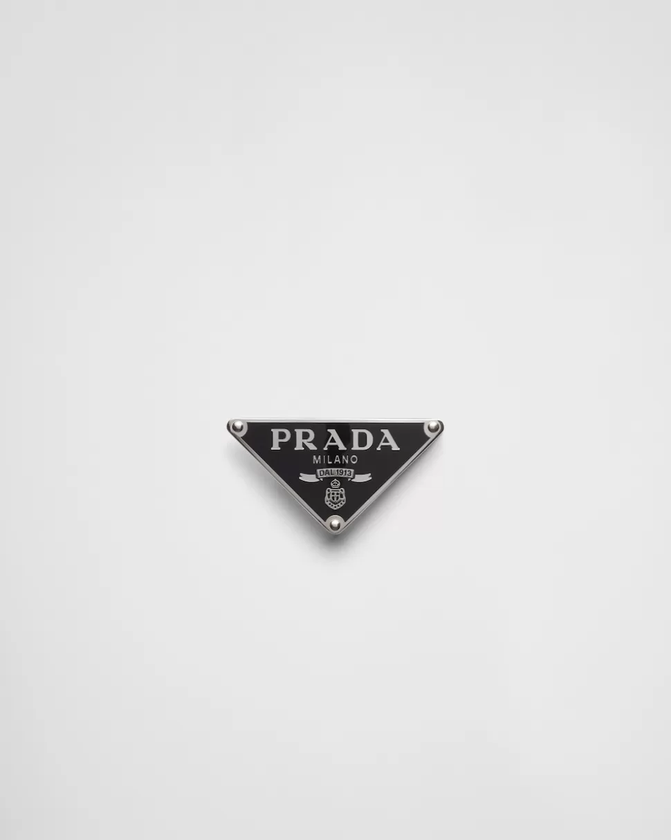 Cheap Prada Gürtelschließe Aus Emailliertem Metall Schwarz