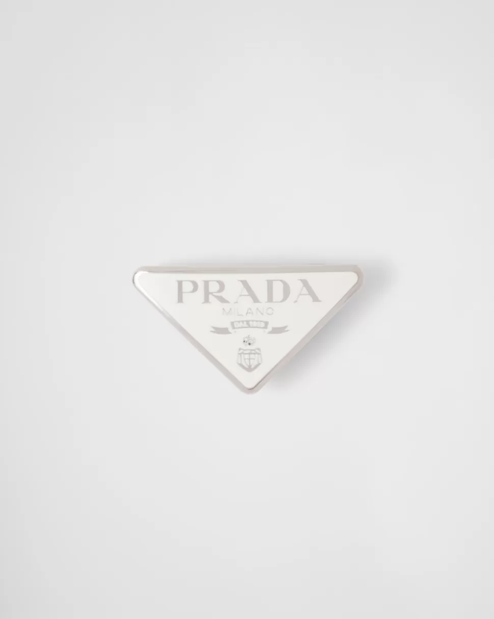 Best Sale Prada Haarspange Aus Metall Schwarz