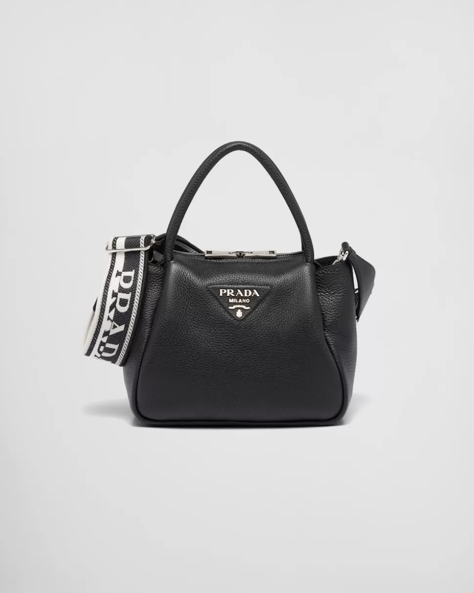 Best Sale Prada Handtasche Aus Leder, Klein Schwarz