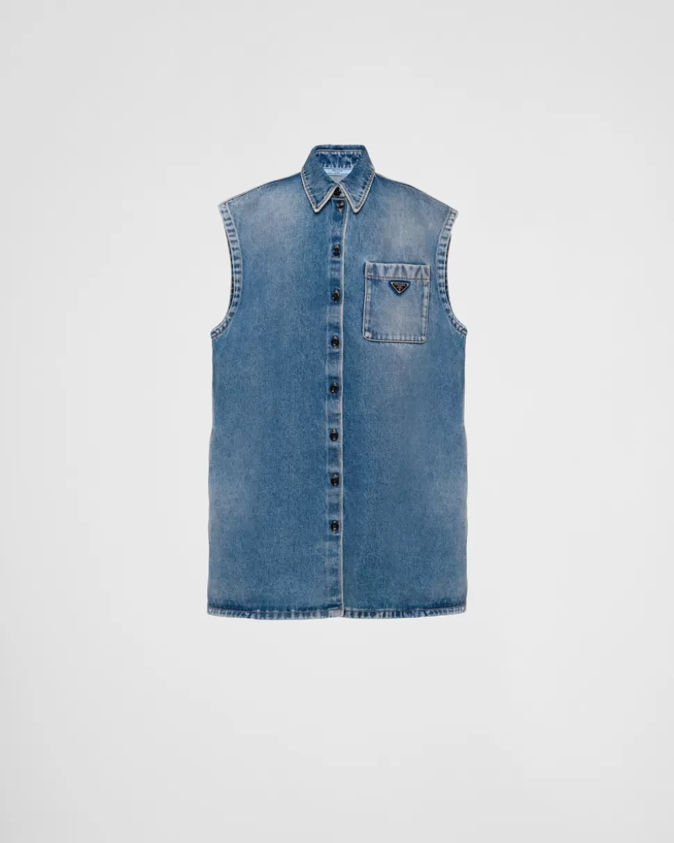 Hot Prada Hemd Aus Denim Himmelblau