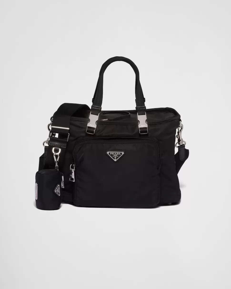 Cheap Prada Hundetasche Re-nylon Und Saffiano-leder Schwarz