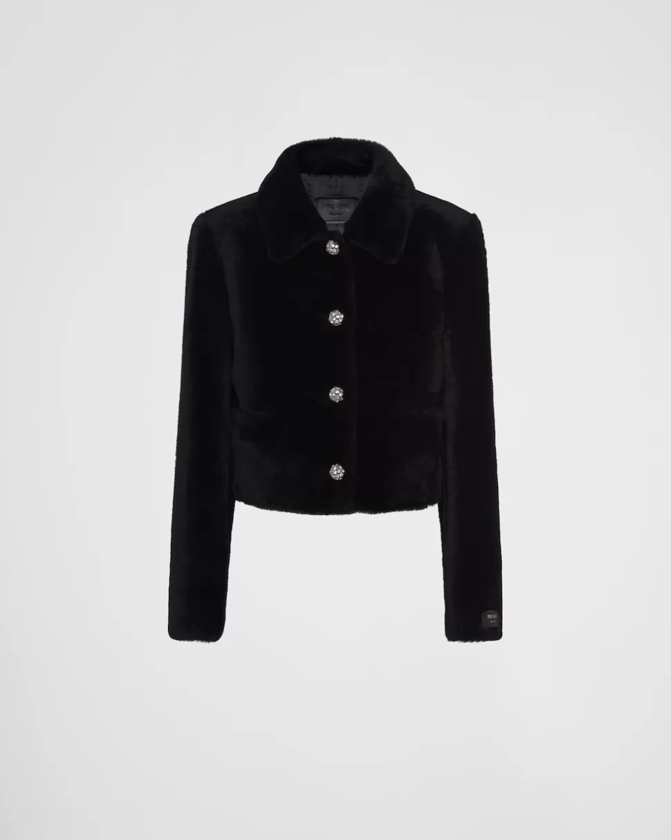 Best Prada Jacke Aus Lammfell Schwarz