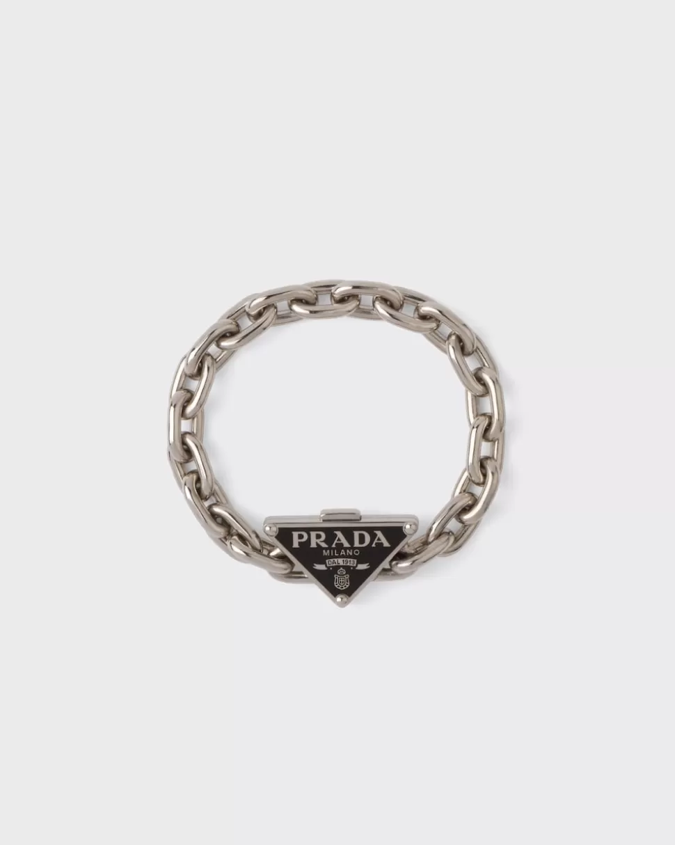 Fashion Prada Jewels Logo Armband Silber