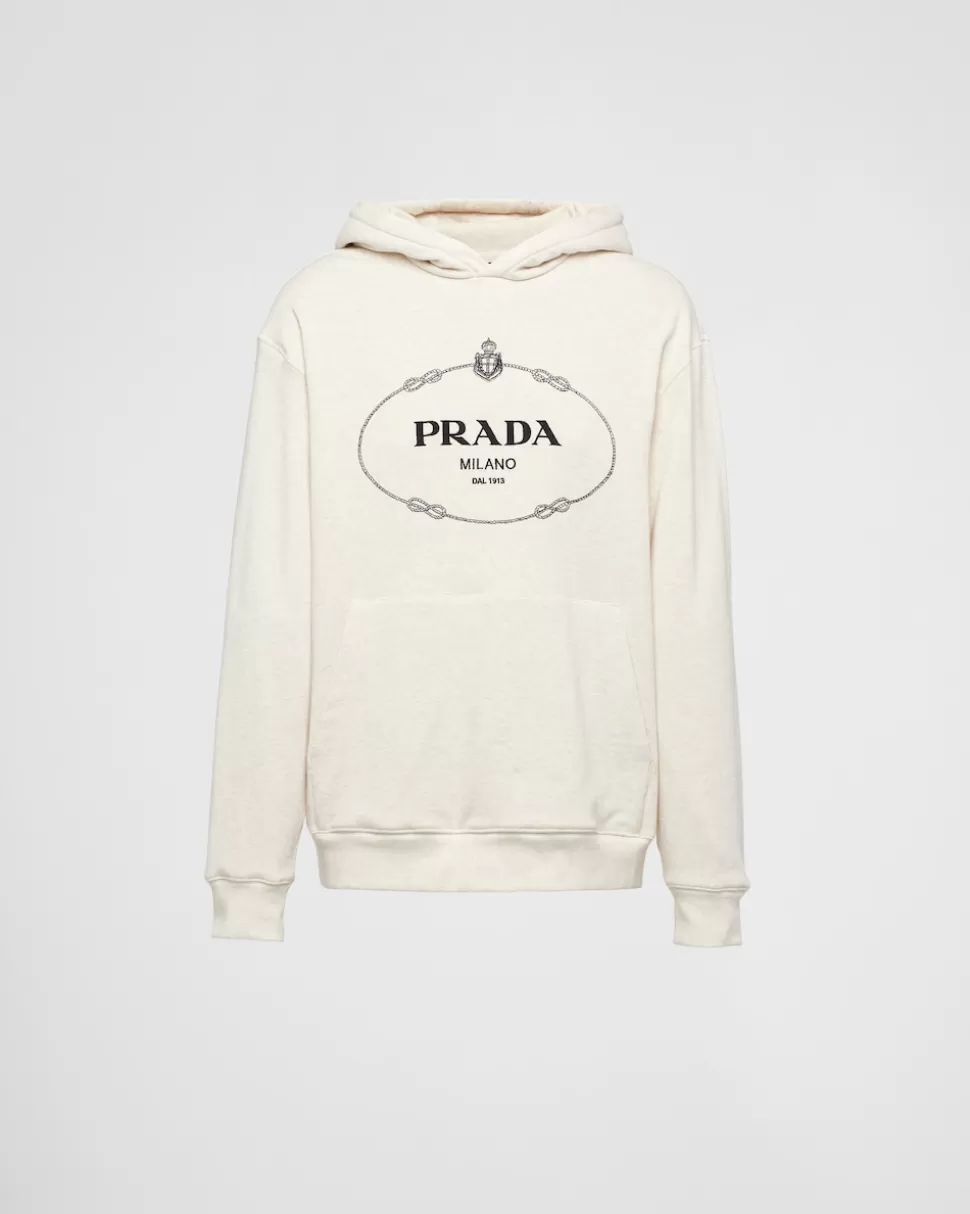 Cheap Prada Kapuzenpullover Aus Baumwollfleece Natur