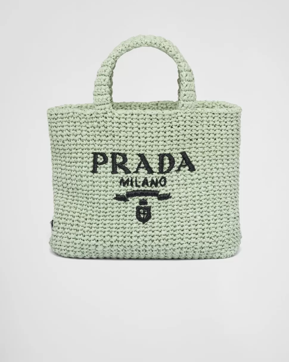 Clearance Prada Kleine Gehäkelte Tote Bag Schwarz