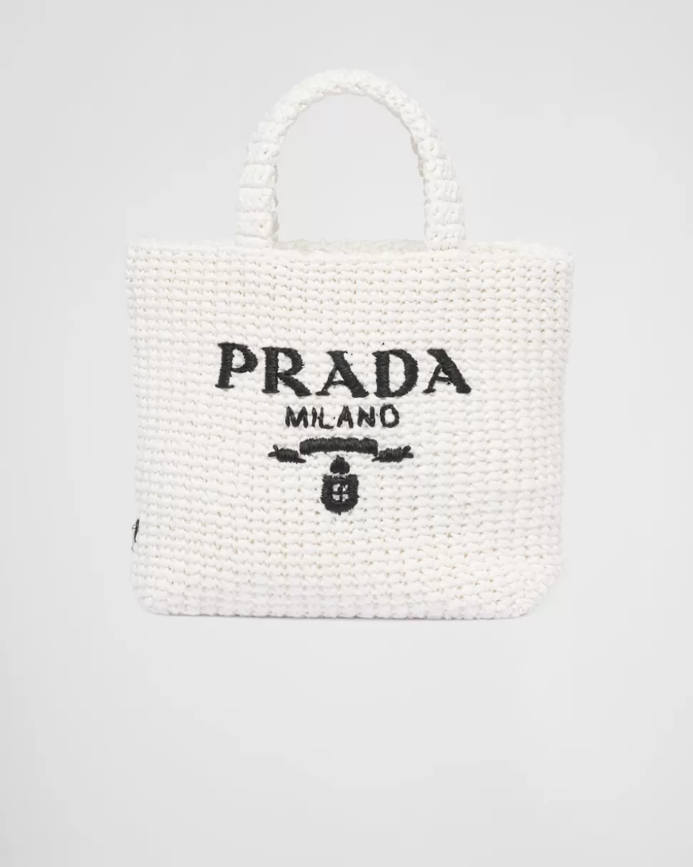 New Prada Kleine Gehäkelte Tote Bag Schwarz