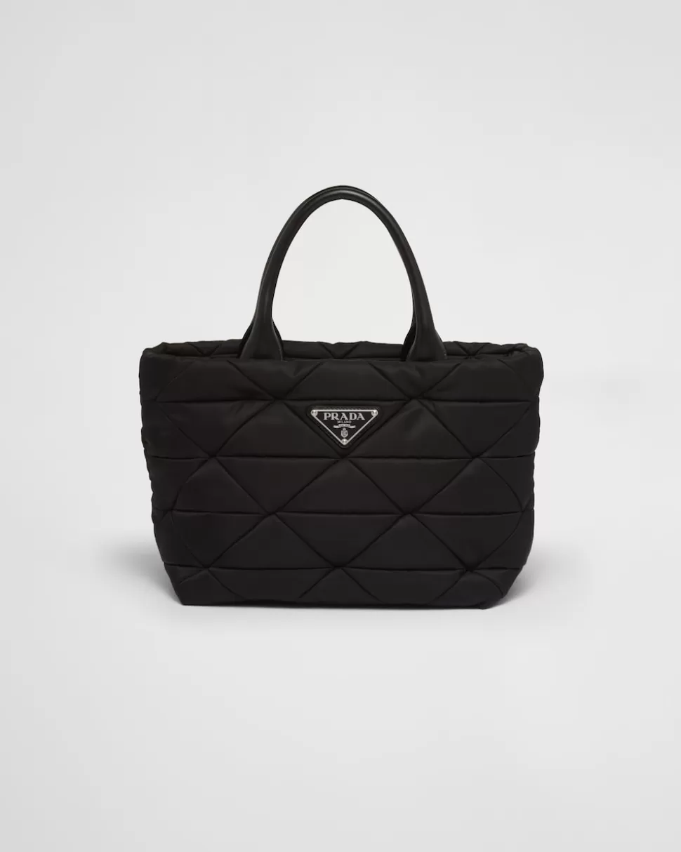 Online Prada Kleine Gepolsterte Tote Bag Aus Re-nylon Schwarz