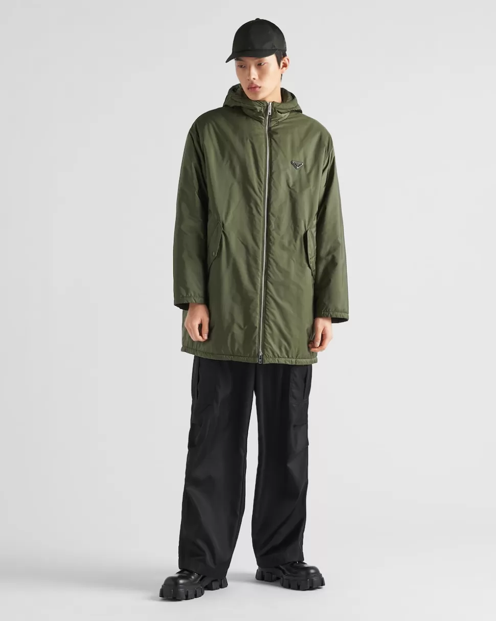 Cheap Prada Langer Regenmantel Aus Re-nylon Militärgrün