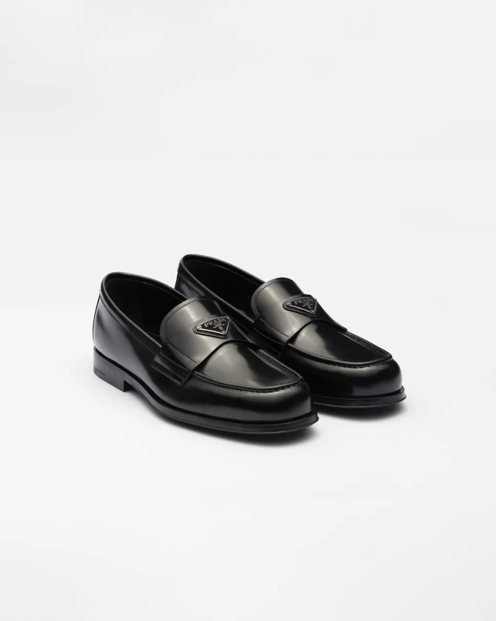 Best Prada Loafer Aus Gebürstetem Leder Schwarz