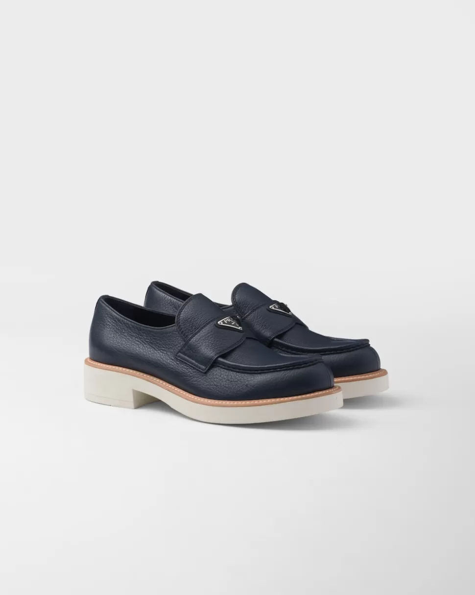 Best Sale Prada Loafer Aus Hirschleder Ostseeblau