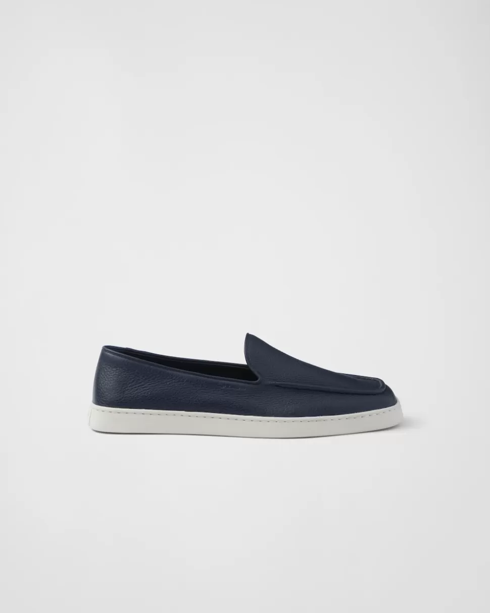 Best Prada Loafer Aus Leder Ostseeblau